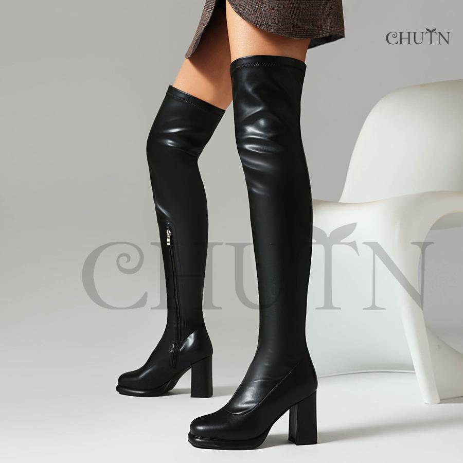 CHUTNニーハイブーツ 秋冬 ロングブーツレディース 秋冬ニーハイ CHUTNニーハイブーツ 秋冬 ロングブーツレディース 秋冬ニーハイ
