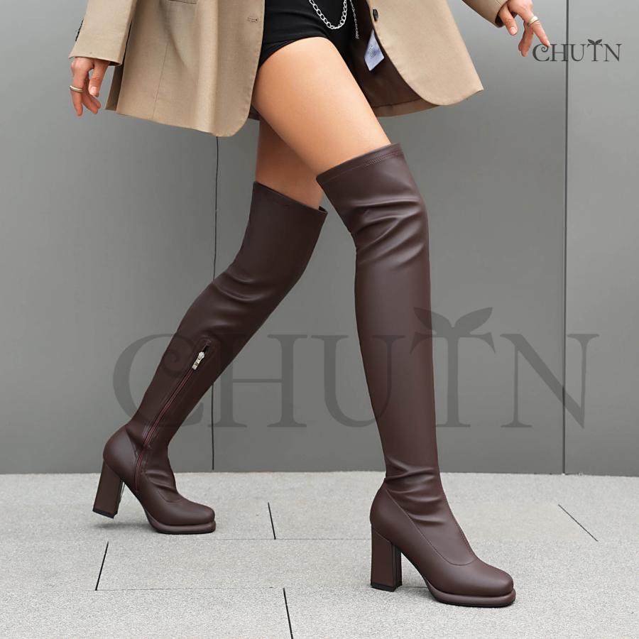 CHUTNニーハイブーツ 秋冬 ロングブーツレディース 秋冬ニーハイ CHUTNニーハイブーツ 秋冬 ロングブーツレディース 秋冬ニーハイ