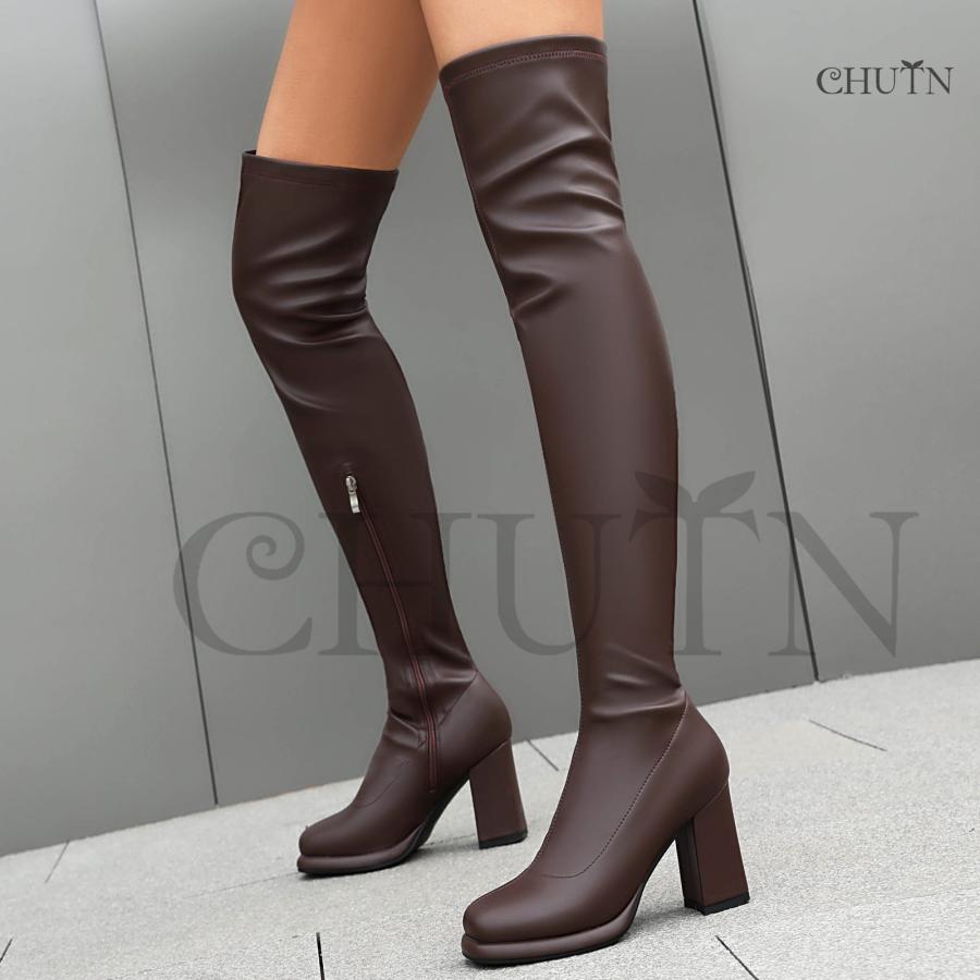 CHUTNニーハイブーツ 秋冬 ロングブーツレディース 秋冬ニーハイ CHUTNニーハイブーツ 秋冬 ロングブーツレディース 秋冬ニーハイ