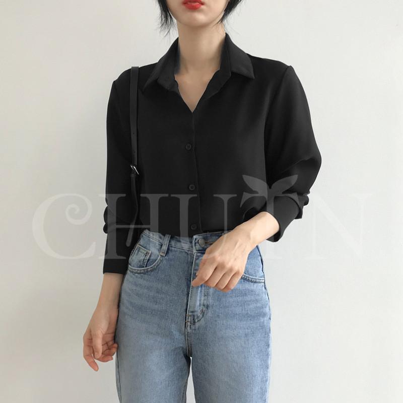シャツ ブラウス レディース 長袖シャツ 黒シャツ 春秋 トップス シャツ ブラウス レディース 長袖シャツ 黒シャツ 春秋 トップス