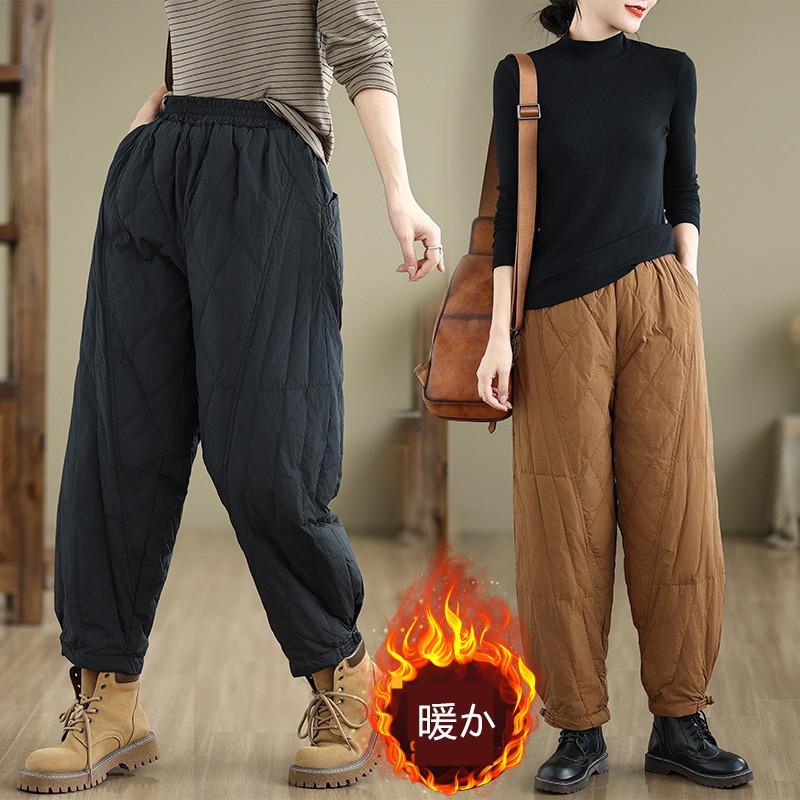 PG ネイビー キルティングパンツ　中綿　ダウン風軽量パンツ ダウンパンツ 中綿パンツ ボトムス 防風防寒暖かい 軽量パンツ