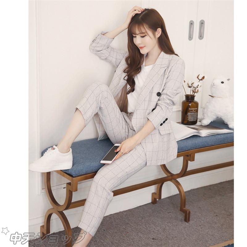 パンツスーツ おしゃれ レディース 夏 秋 長袖 オフィス フォーマル