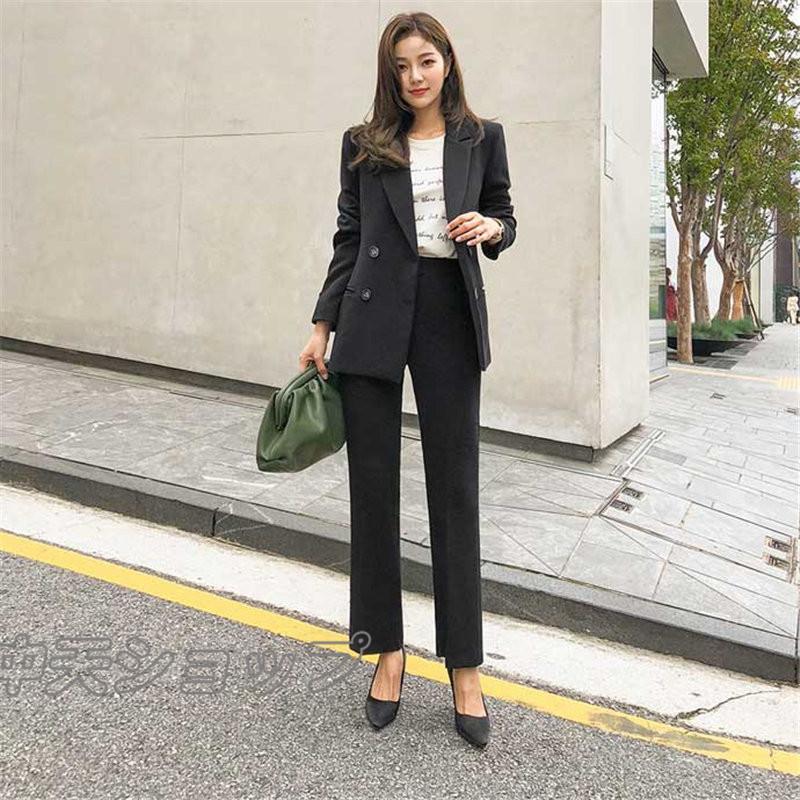 パンツスーツレディース40代おしゃれパンツスーツ卒業式長袖テーラードジャケット 9分丈パンツセレモニースーツ フォーマル パンツスーツ黒 入学式 面接 Xl Hzhye 中天ショップ 通販 Yahoo ショッピング