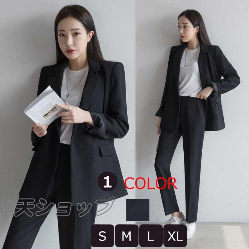 パンツスーツレディース40代おしゃれパンツスーツ卒業式長袖テーラードジャケット パンツスーツ フォーマル パンツスーツブラック 着痩せ入学式 面接秋冬 Xl Hzhye 中天ショップ 通販 Yahoo ショッピング
