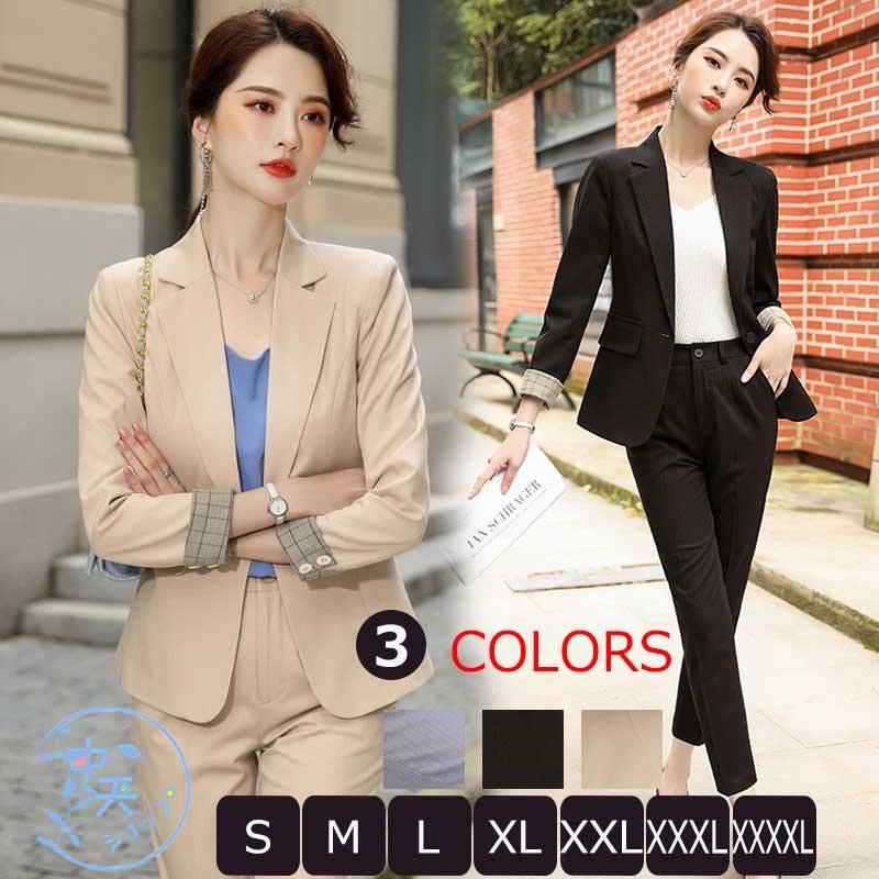 パンツスーツ秋冬パンツスーツ卒業式大きいサイズパンツスーツレディース2点セットお呼ばれジャケット パンツフォーマル 入学式 面接 結婚式 ４xl 黒 グレー Hzhye 中天ショップ 通販 Yahoo ショッピング