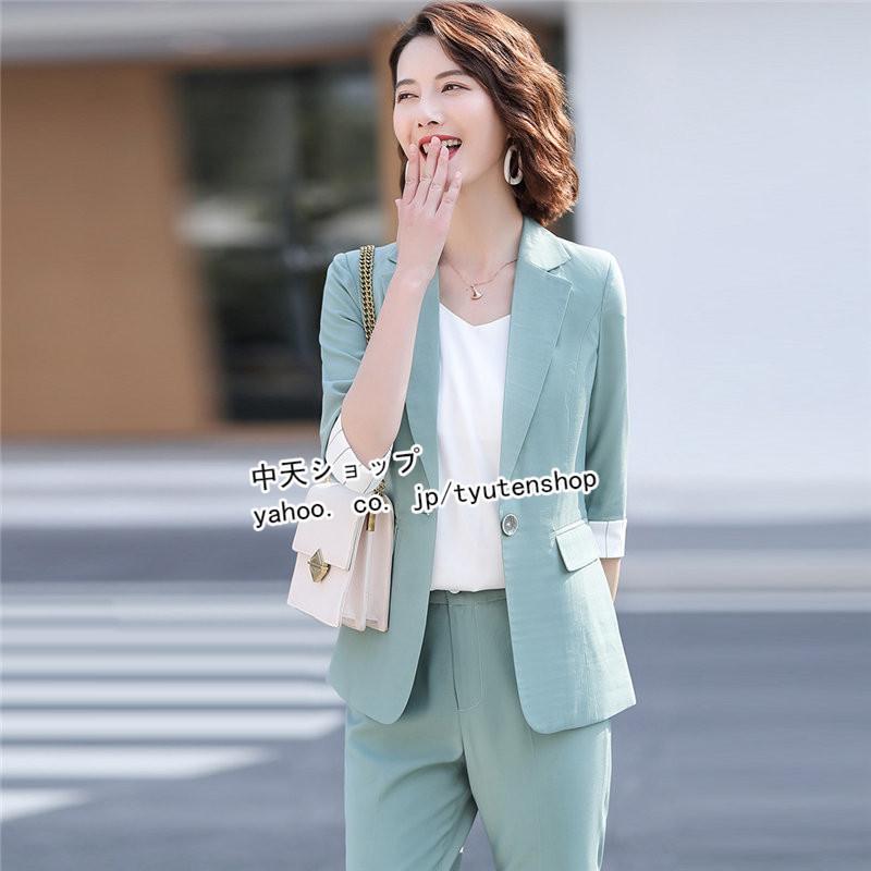 パンツスーツ夏レディースパンツセット 五分袖ジャケット パンツ 冷房対策テーラードジャケット 九分丈パンツ 通勤秋スーツ ビジネス オフィス フォーマルs 4xl Hzhye 中天ショップ 通販 Yahoo ショッピング