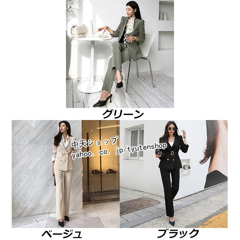 パンツスーツ スーツレディース 2点セット 秋服 長袖ジャケット+ パンツスーツ スーツレディース 2点セット 秋服 長袖ジャケット+