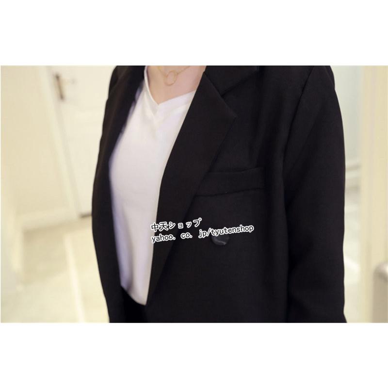 黒パンツスーツ レディース スーツ2点セット 七分袖ジャケット+七分