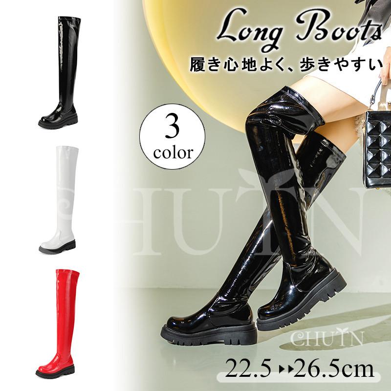ニーハイブーツ 厚底 ロングブーツレディース秋冬ニーハイブーツ