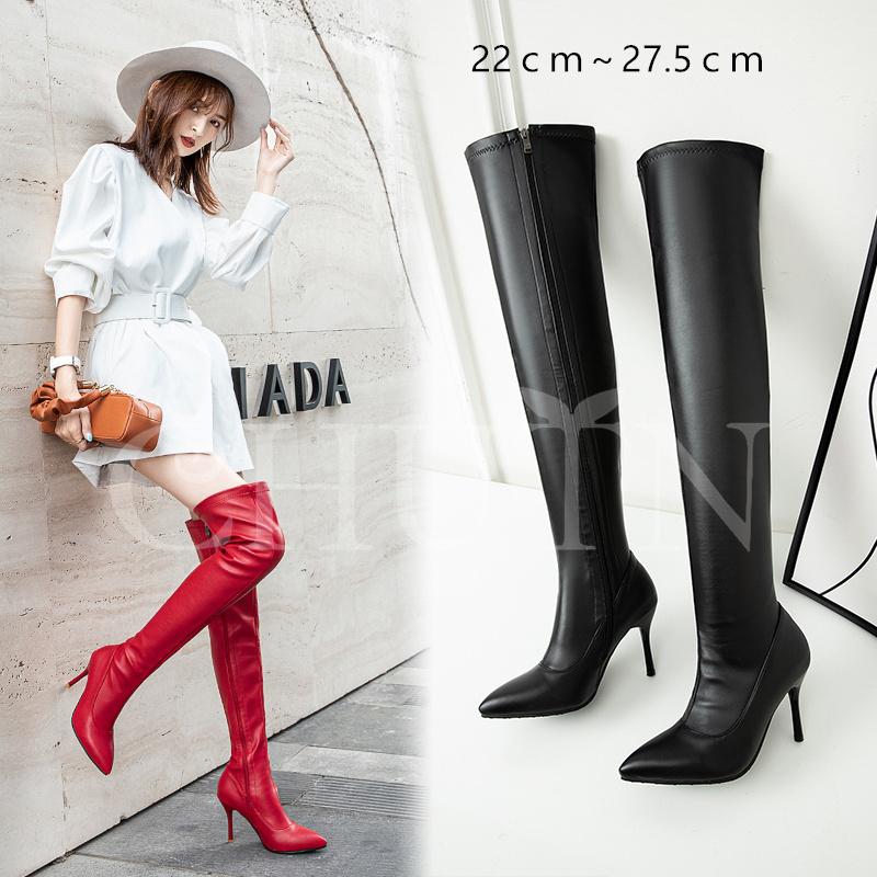 タイムセール シューズ専門店 快適な履き心地ニーハイブーツ サイハイブーツ ロングブーツ 大きいサイズ ピンヒール レディース ロング ハイヒール レディース ブーツ ロング コスプレ靴 ジョッキーブーツ高品質 新作登場 TikTok人気商品 送料無料 ニーハイブーツ レディース 秋冬 ロングブーツ白9cmヒール ロング