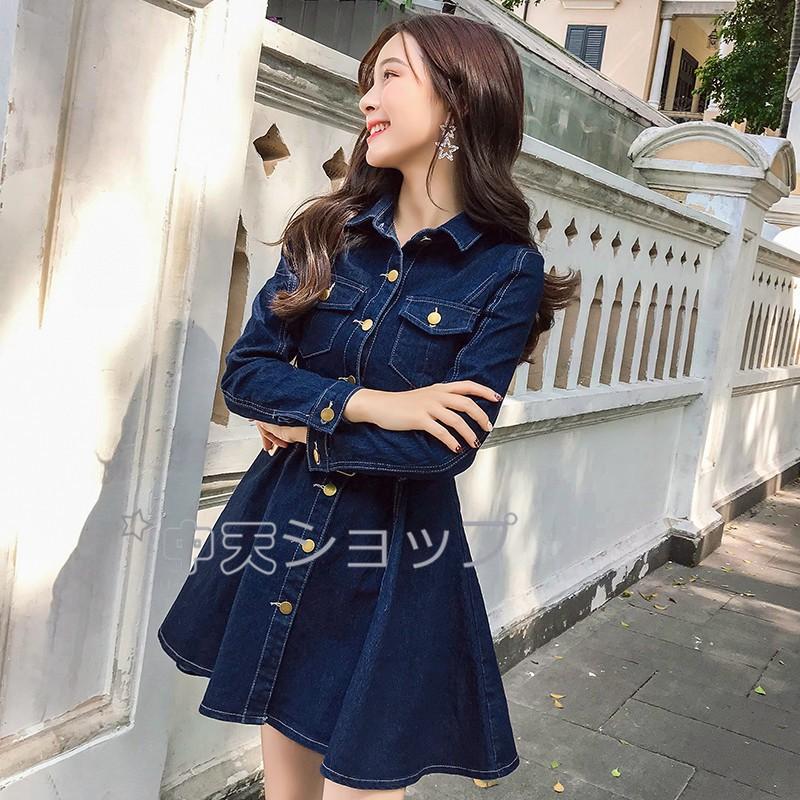 大きいサイズデニムワンピース40代シャツワンピースタイト春物ワンピース長袖夏秋フレアミニワンピース韓国風 通勤結婚式卒業式旅行30代 デート 3xl Nzy 中天ショップ 通販 Yahoo ショッピング