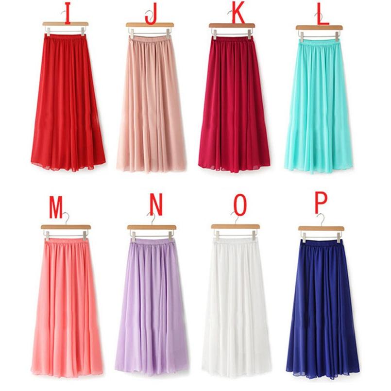 全２４色シフォンスカートマキシスカートフレアスカート シフォンマキシ丈スカート夏 リゾートウエストゴム秋ロングスカート結婚式　発表会80cm/90cm100cm |  | 23
