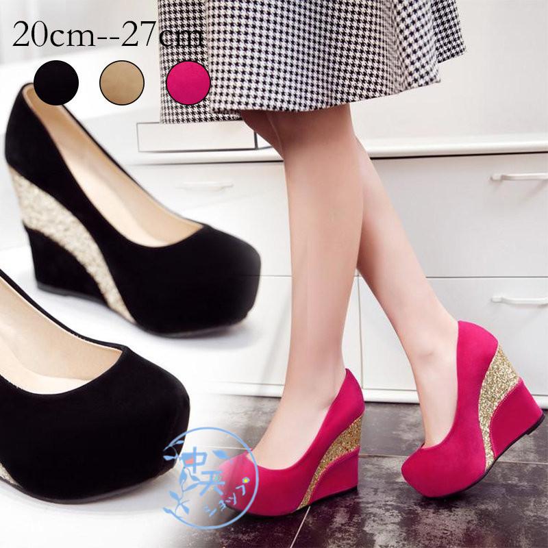 ウェッジソールパンプス ハイヒールレディース きれいめ シューズ ｃｍ 27ｃｍアンクル 厚底黒パンプス 歩きやすい 脚長効果 通勤 おしゃれパンプス Sdr 中天ショップ 通販 Yahoo ショッピング