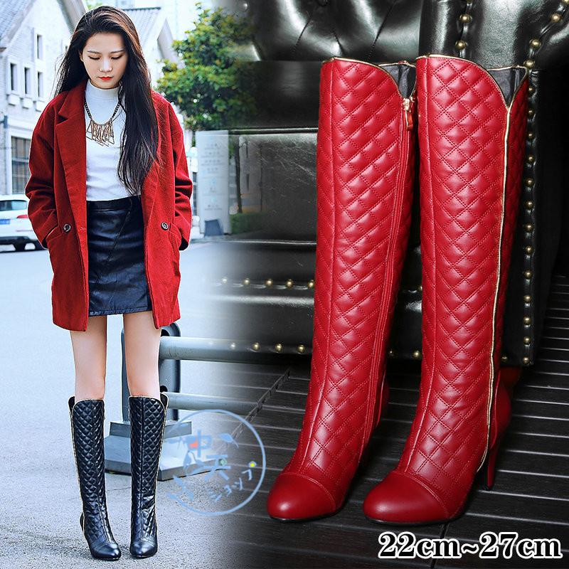 ロングブーツ 靴 ブーツレディース ハイヒール 太めヒールブーツ ラウンドトゥ 大きいサイズ パーティー 代30代40代 美脚 パンプス結婚式 おしゃれブーティー Tehui 中天ショップ 通販 Yahoo ショッピング