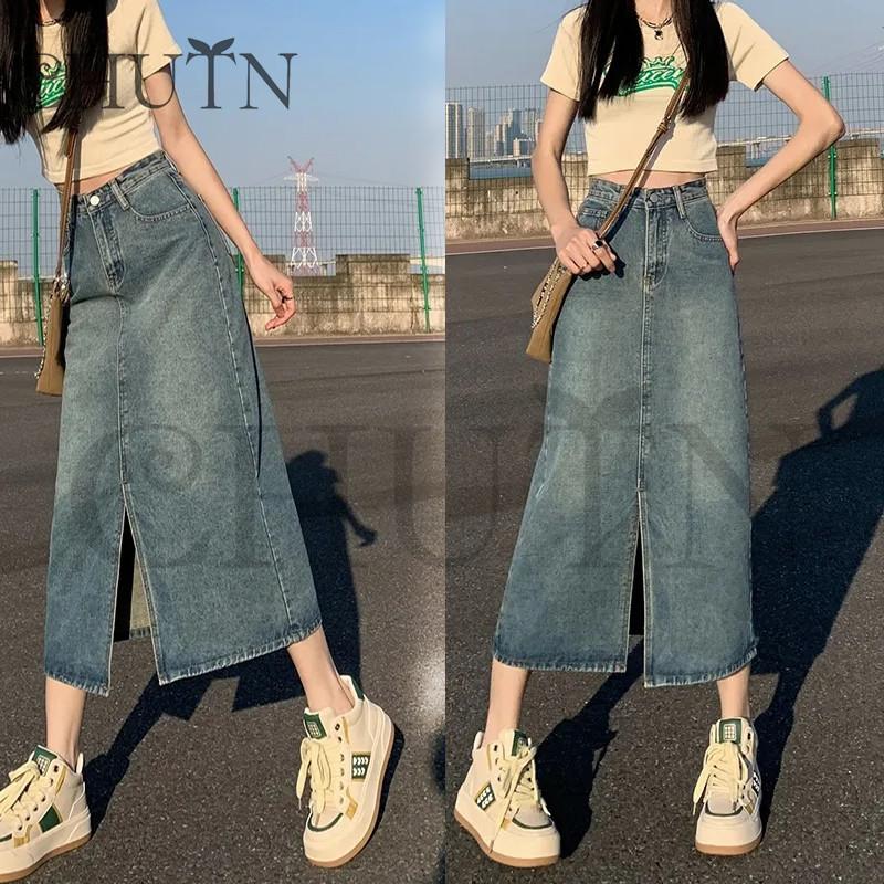 evisu デニム カーゴ タイトスカート 膝丈 evisu デニム カーゴ タイト