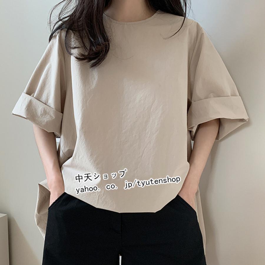 ブラウス レディースブラウス半袖シャツ 綿麻丸首ｔシャツ カジュアル 通勤 お出かけ 30代40代50代 夏秋コーデ ブラウスレディースおしゃれシンプル カーキ Xgb 中天ショップ 通販 Yahoo ショッピング