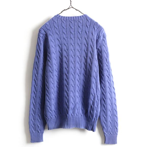 90s □ POLO ポロ ラルフローレン コットン ケーブル ニット セーター