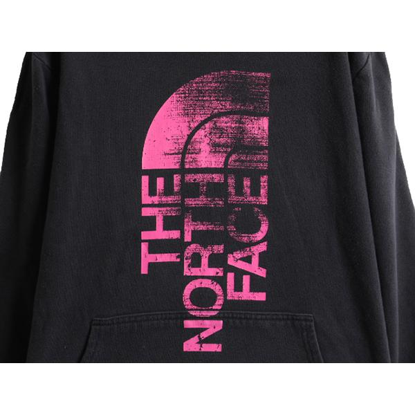 大きいサイズ XL 人気 黒 □ ノースフェイス プリント スウェット