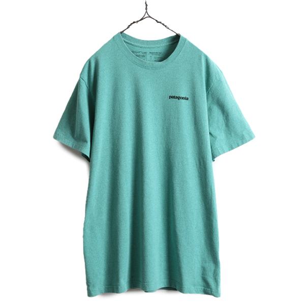 18年製 ■ パタゴニア プリント 半袖 Tシャツ ( メンズ L ) Patagonia アウトドア フィッツロイ P-6 ロゴT プリントT エメラルド グリーン｜tzdfb97470｜04