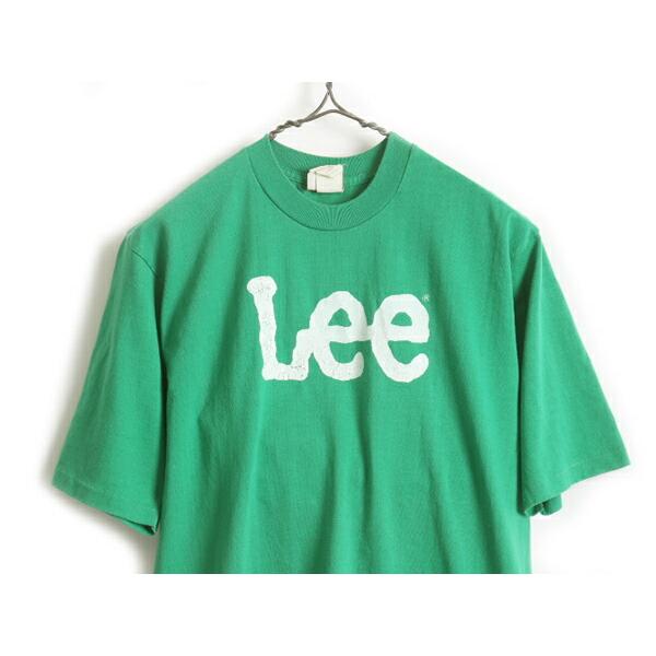 80's USA製 ビンテージ □ Lee リー クルーネック ビッグロゴ プリント