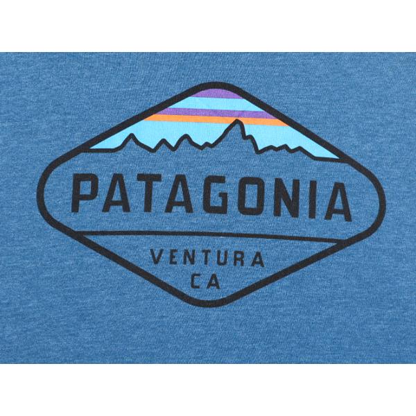 17年製 パタゴニア プリント 半袖 Tシャツ メンズ М 古着 Patagonia アウトドア フィッツロイ クレスト グラフィック スリム フィット 青｜tzdfb97470｜03