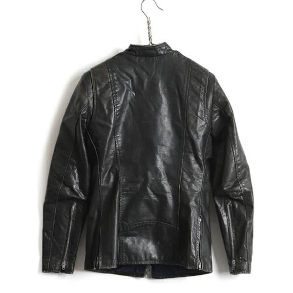 70s カナダ製 ビンテージ □ Brimaco フルジップ シングル 本革レザー 
