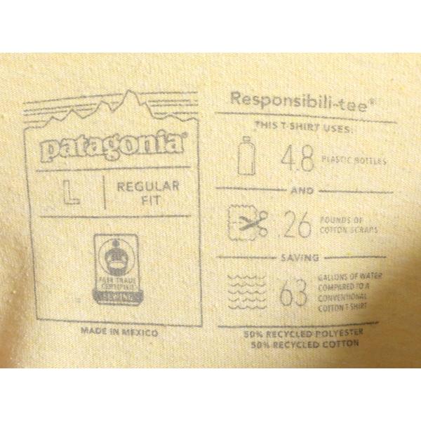 18年製 パタゴニア 両面 プリント 半袖 Tシャツ メンズ L / 古着 Patagonia アウトドア フィッツロイ P6 ボックスロゴ バックプリント 黄色｜tzdfb97470｜05