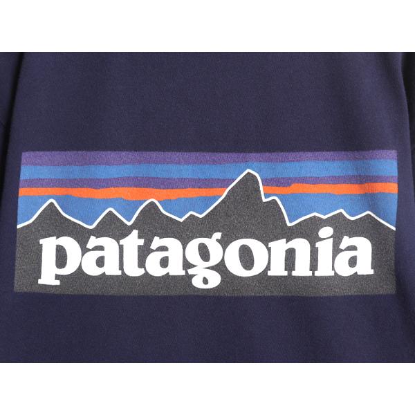 パタゴニア 両面 プリント 半袖 Tシャツ メンズ М 古着 Patagonia アウトドア P6 ボックスロゴ バックプリント オーガニック コットン 紺｜tzdfb97470｜03