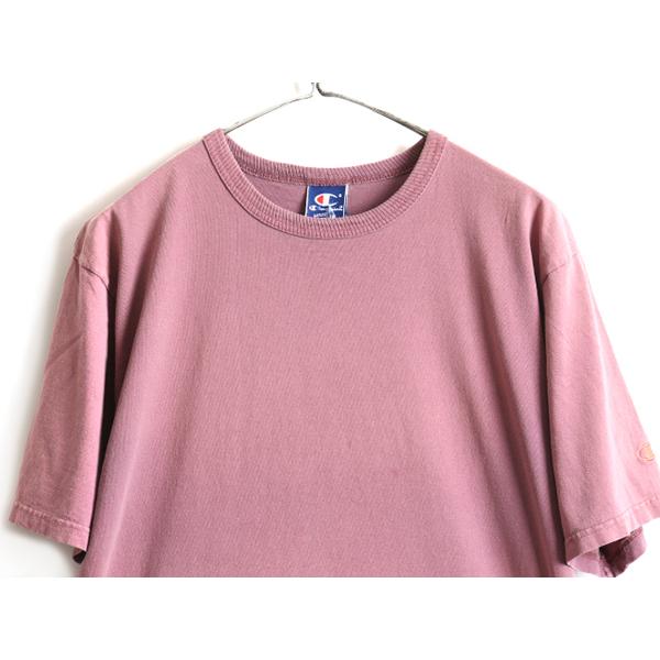 90's USA製 オールド □ チャンピオン ワンポイント ロゴ刺繍 半袖 T