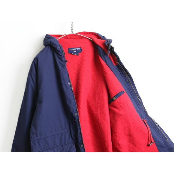 希少 S 90s □ POLO SPORT ポロスポーツ 裏 フリース ナイロン