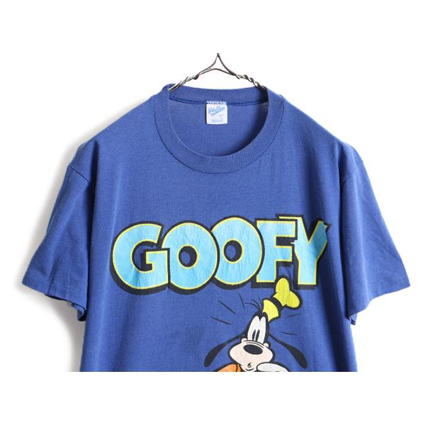 80s USA製 □ ディズニー オフィシャル グーフィー プリント 半袖 T