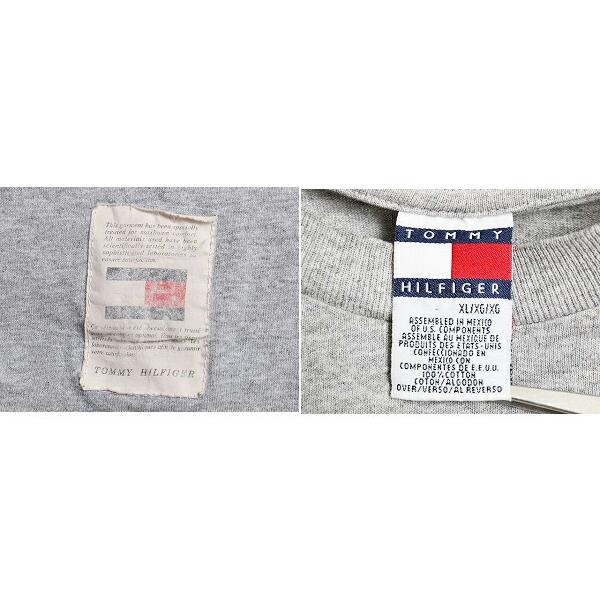 90's キッズ XL メンズ S 程■ トミーヒルフィガー ビッグ フラッグ ロゴ プリント 長袖 Tシャツ 古着 TOMMY HILFIGER グレー ロンT 90年代｜tzdfb97470｜05