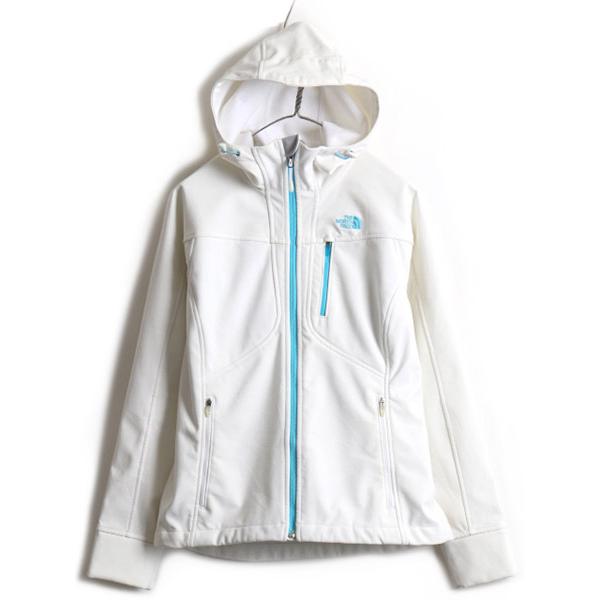 ■ ノースフェイス フルジップ 裏 フリース ソフトシェル パーカー ジャケット ( レディース M ) 古着 The North Face ジャンパー アウター｜tzdfb97470