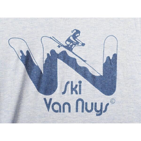 80s USA製 ビンテージ □ スキー プリント 半袖 リンガー Tシャツ