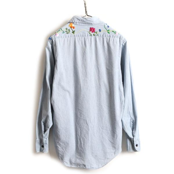 1点物 70s ビンテージ □ ハンドステッチ 刺繍 長袖 コットン