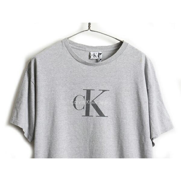 90's USA製 □ カルバンクライン ジーンズ CK ロゴ プリント 半袖 T