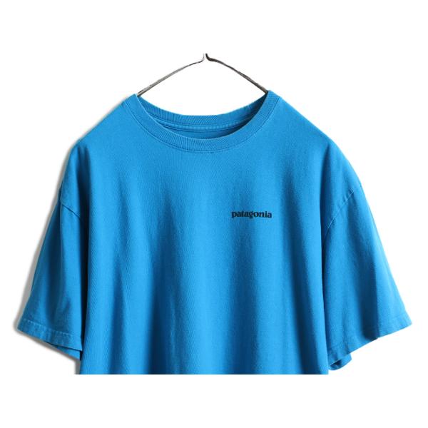 16年製 ■ パタゴニア プリント 半袖 Tシャツ メンズ L / Patagonia アウトドア フィッツロイ P-6 プリントTシャツ ロゴT クルーネック 青｜tzdfb97470｜05