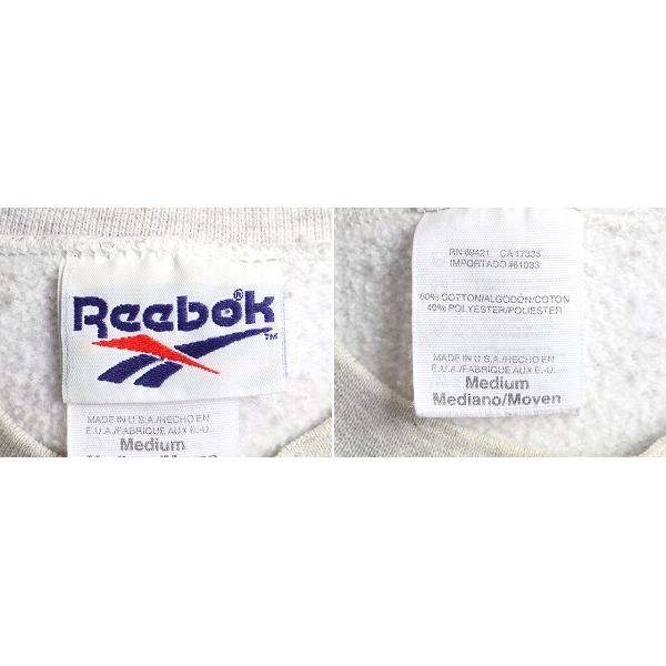 90s USA製 オールド □ Reebok リーボック ビッグ ロゴ プリント 前V
