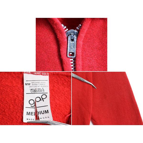 80s USA製 旧タグ □ OLD GAP フルジップ スウェット フード パーカー