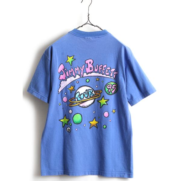 90s □ Jimmy Buffett 両面 ツアー プリント 半袖 Tシャツ ( メンズ M