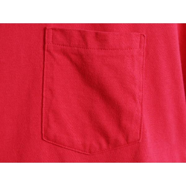 90s USA製 旧タグ ■ OLD GAP ポケット付き 半袖 Tシャツ ( メンズ M ) 古着 90年代 オールド ギャップ アメリカ製 ポケT 耳付き 無地 赤｜tzdfb97470｜05
