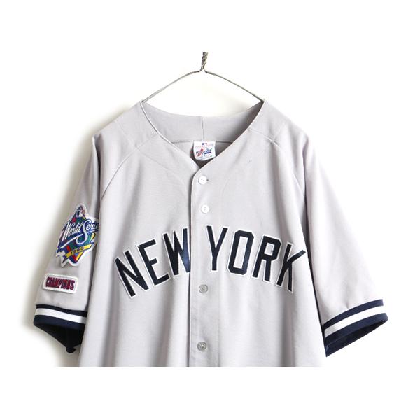 90s USA製  MLB オフィシャル Majestic ニューヨーク ヤンキース 半袖 ベースボール シャツ メンズ XL 程) 古着  90年代 ゲームシャツ :i-jnd19y22n09:Master Plan 通販 