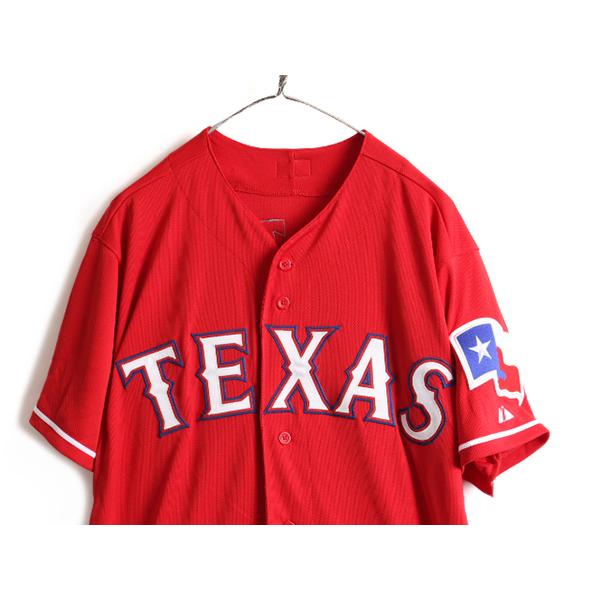USA製  MLB オフィシャル Majestic テキサス レンジャーズ 半袖 ベースボール シャツ 44 メンズ L 程) 古着  ゲームシャツ ユニフォーム :i-jnd24y22n12:Master Plan 通販 