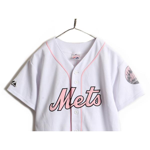 00s □ MLB オフィシャル Majestic ニューヨーク メッツ 半袖 ベース