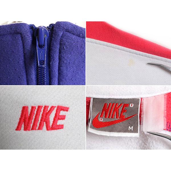 90's 初期 銀タグ □ NIKE トリコカラー 切替 フルジップ スウェット