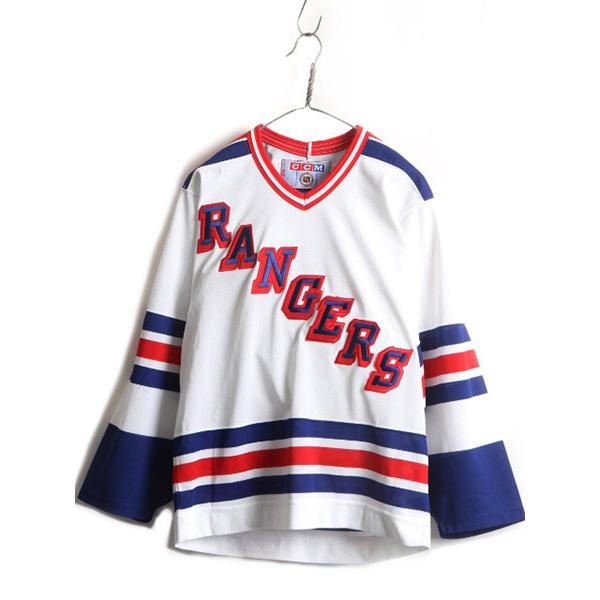 国産品 希少サイズ S Ccm Nhl オフィシャル ニューヨーク レンジャーズ アイスホッケー ジャージ メンズ 古着 ゲームシャツ Rangers 白 Wantannas Go Id