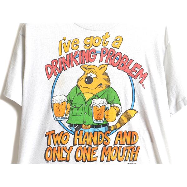 80s USA製 □ ビール キャラクター プリント 半袖 Tシャツ ( L メンズ