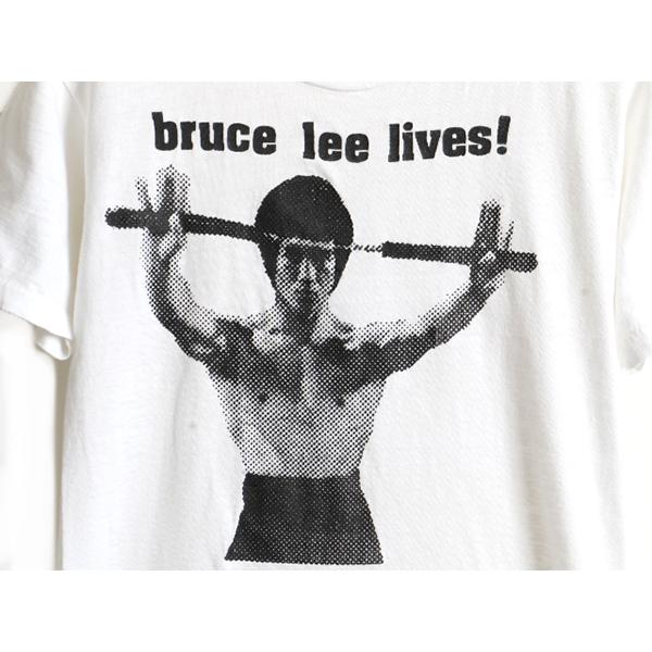 70s USA製 □ ブルースリー プリント 半袖 Tシャツ ( M 小さめ メンズ