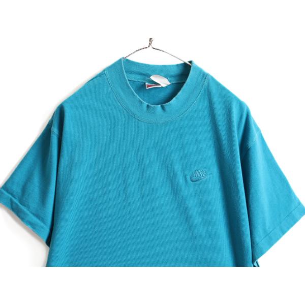 90s 初期 銀タグ □ NIKE スウォッシュ ロゴ刺繍 半袖 Tシャツ