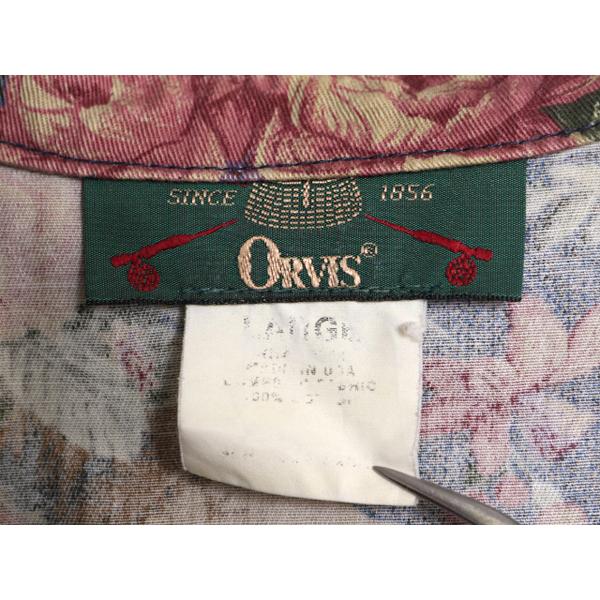 90s USA製 オービス 総柄 長袖 シャツ レディース L 古着 オールド ORVIS コットン 総柄シャツ ボタニカル 花柄 マルチカラー ポケット付き｜tzdfb97470｜05